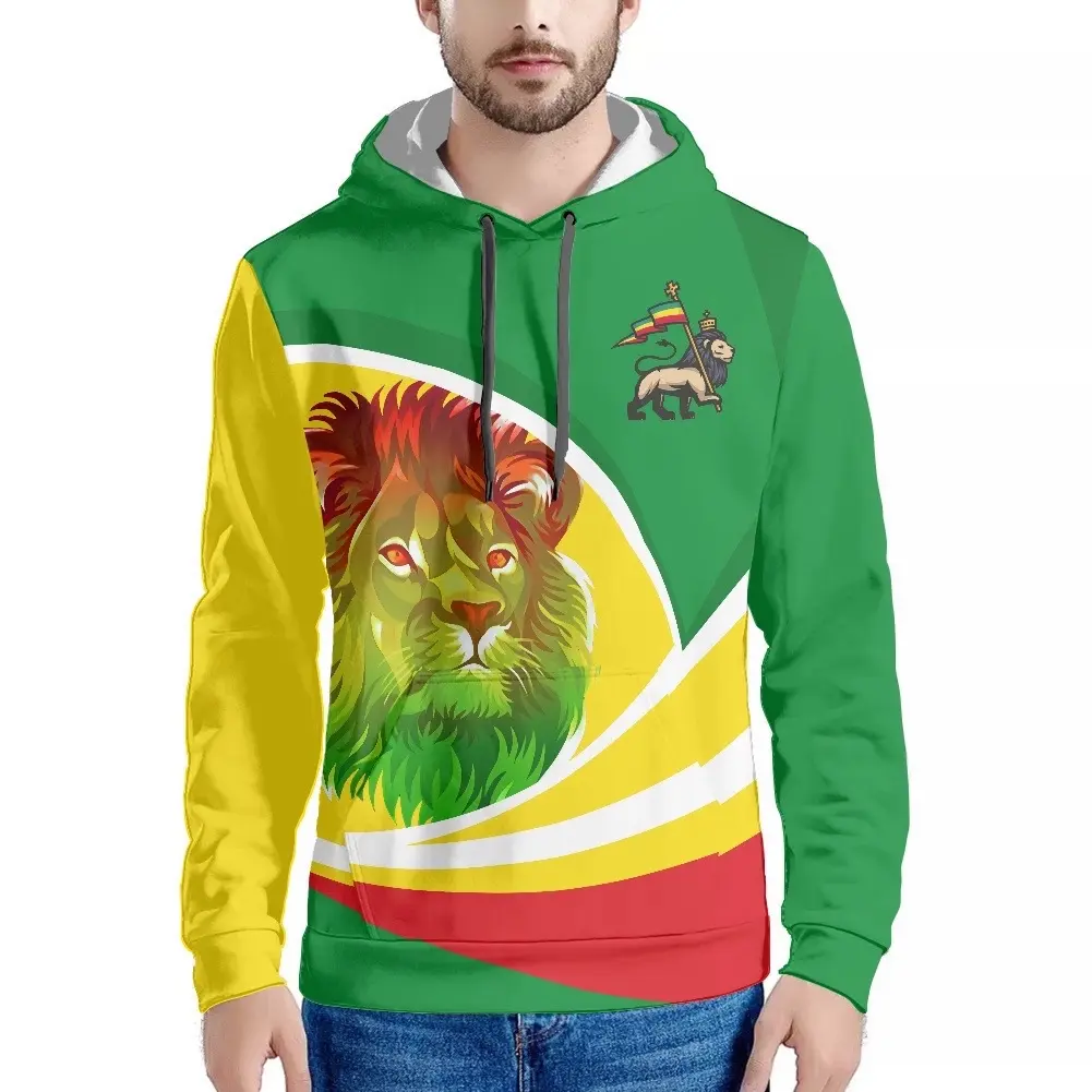 Ethiopia flag green, yellow red hoodie