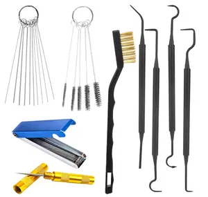 9Pcs Carburetor Jet Cleaning Kit Tool, Professional Welding Tip Cleaner & Carb Jet Cleaning Kit with Brushes, Stainless Steel Needles & Hooks for Motorcycle ATV Chainsaw & Welder