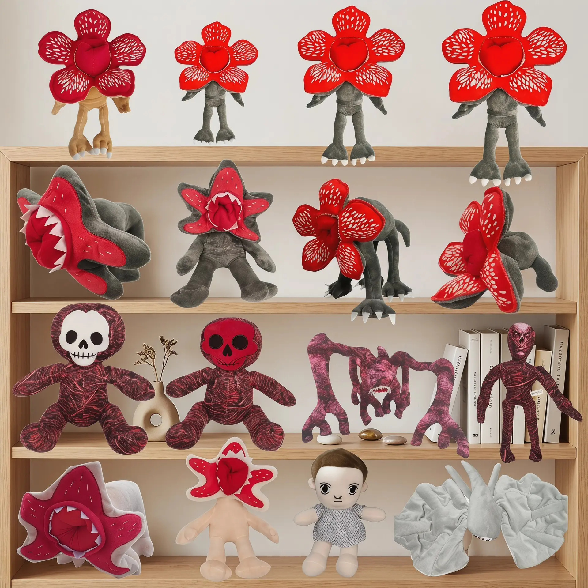 Stranger Things Demogorgon Cannibal Flower Stuffed Animal - Cute Stuffed Animal, Collectible, Blood Demon with White Face, No Extra Decor for Toys & Hobbies Displays (As Shown)