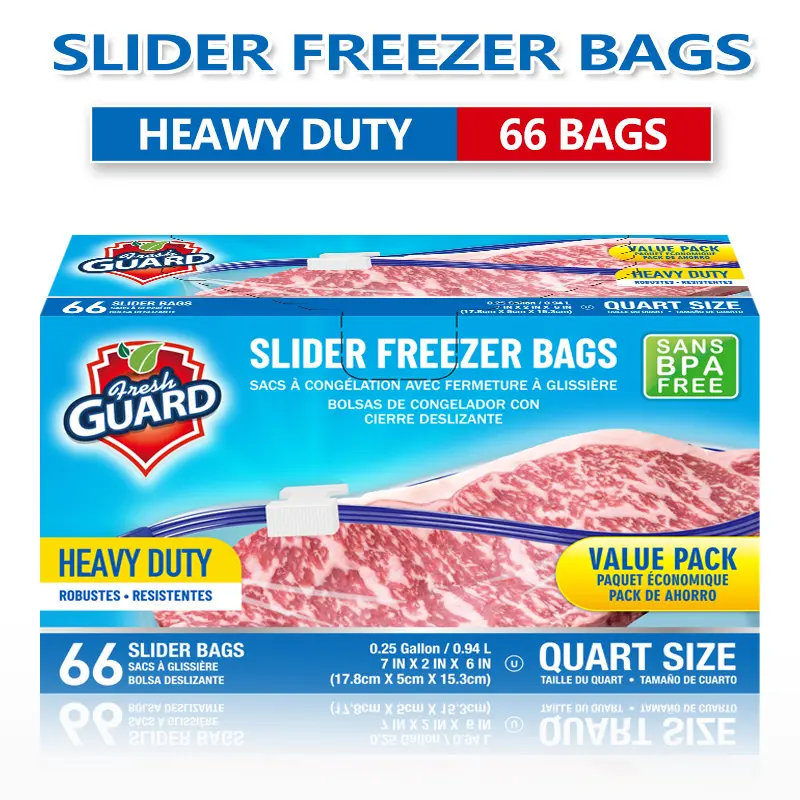 BPA-Free Plastic Heavy-Duty Zipper Seal Slider Bags, 35/70 Count Thick-Duty Preserving Containers for Fruit, Meat & Kitchen Organization, Food Storage Container, Anti-Leak Food Containers