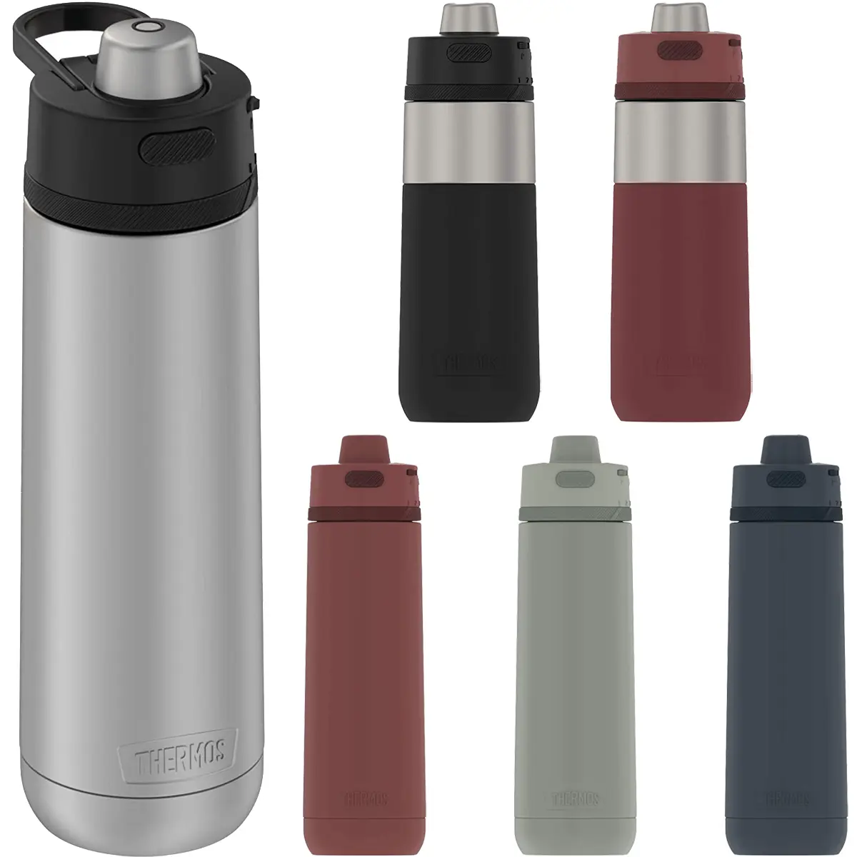 Thermos 24 oz. Alta Insulated Stainless Steel Portable Water Bottle with Button Lid, Vacuum Flask Tumbler for Kitchen Drinkware Use, Flasks, Water Bottles
