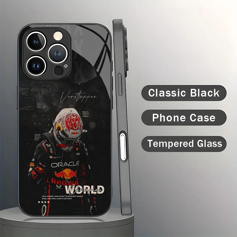 Verstappen Durable Silicone Smartphone Case - Tempered Glass, Anti-Drop, Anti-Sweat Handheld Cover for iPhone 17 ProMax, 16/15/14/13/12/11 Plus, Air, Xs & Samsung A03-A56, S10-S25 Series Shockproof Accessory