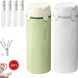 4 in 1 Travel Toiletry Bottles, Leak Proof Refillable Clear Makeup Containers, Measurement Scale & Labels, Portable Airplane Travel Kit