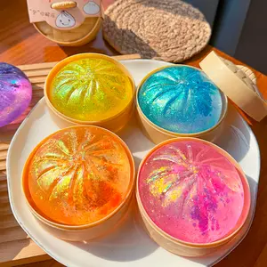 Glitter Dumpling, Glitter Dumpling Squishy with Box, Fish Inside, Giant Decompression Squishy, ​​Dumpling Squishy