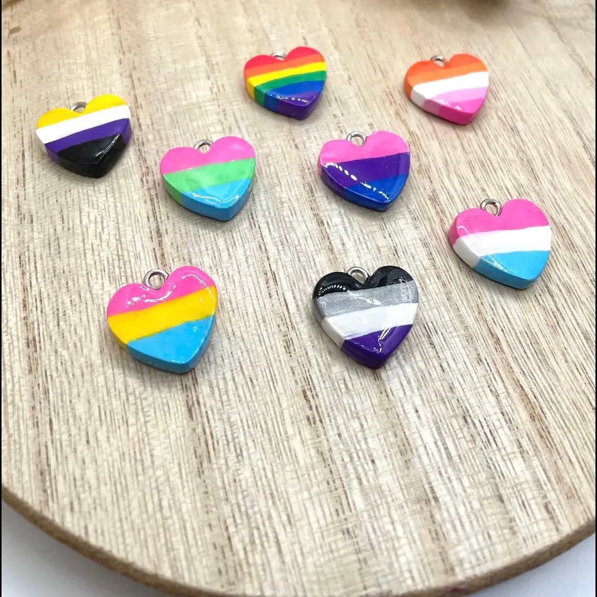 Pride Heart Necklaces-cord (only black cord available)