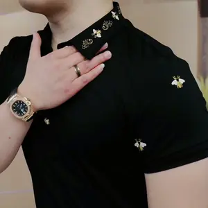 Summer New - Style Chinese - style Men's Short - sleeved Polo Shirts for Casual and Business Wear with Exquisite Embroidery Handsome and Slim - fitting Collar - turned T - shirts Ideal for Outdoor Activities