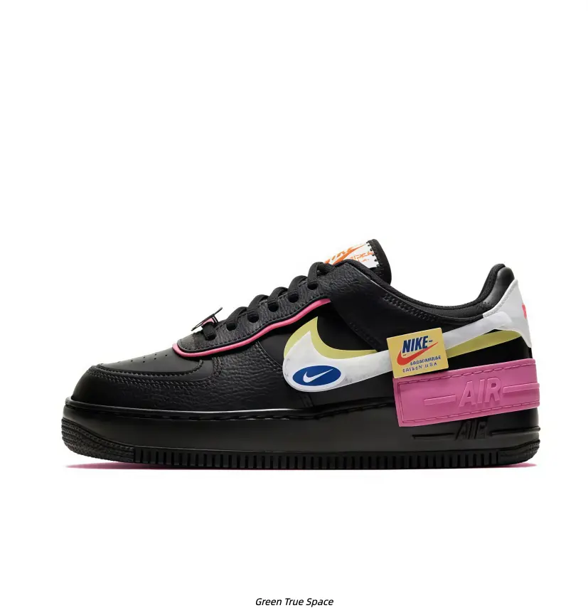 Multi-Color Patch Tag Deconstructed Skate Sneakers Unisex Cushioned Shock Absorb Daily Walking Shoes Non Slip Leather Sweet Cool Casual Street Footwear