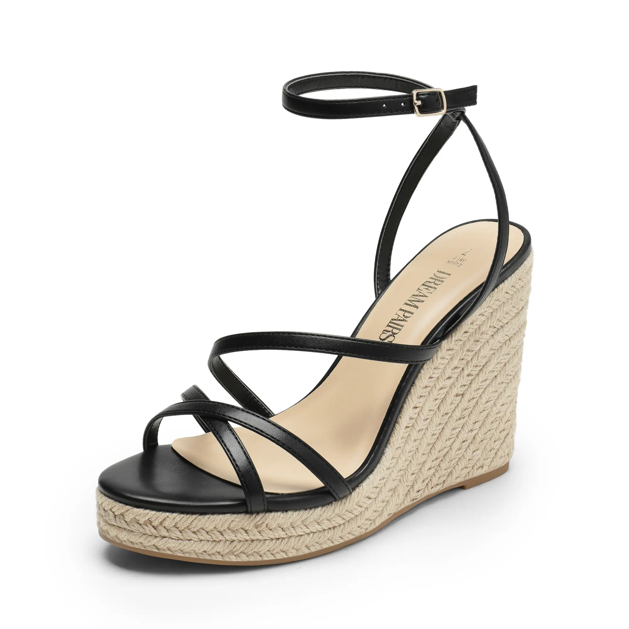Dream Pairs Women's Chunky Heeled Platform Sandals with Strappy Raffia Detailing and Cushioned Insole, Stylish, Shoes, Wedges, Sandals Women, Elegant, Footwear, Women's Sandals, Platform Heels