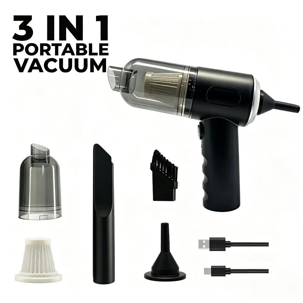 1pc 3-in-1 Cordless Rechargeable Handheld Vacuum Cleaner - High Suction Portable Vacuum for Car Interior, Pet Hair, Household Dust Removal (Leisure & Outdoor Recreation Equipment)