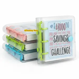 $1000 saving challenge book with clear cover – track cash goals, build better habits, and stay organized with this reusable budget binder