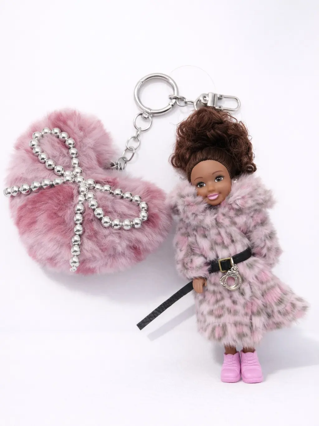 Luxury Personalized Leopard Print Keychain | Fashionable Plush Mini Accessory