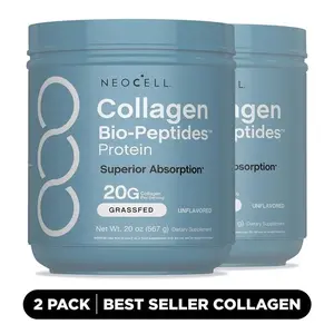 2X NeoCell Collagen Bio-Peptides Powder 20oz - Grassfed Protein Supplement- Advanced with 18 Essential Amino Acids Edible Fitness Edible Optimum Dietary