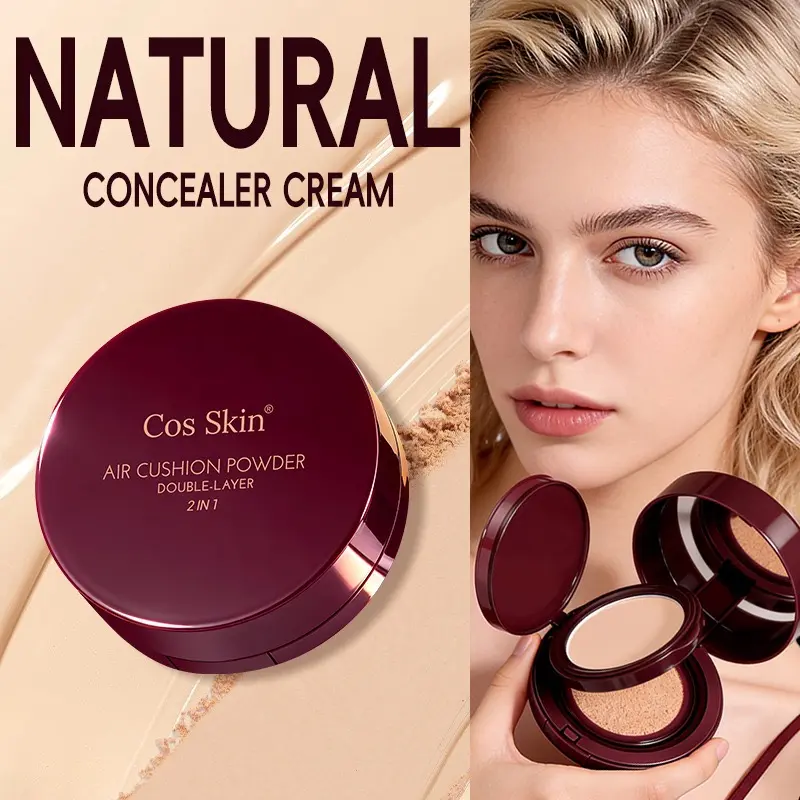 2in1 air cushion bb cream Double-layer concealer set suitable for full face, pink filler-type foundation - 24-hour long-lasting, high coverage matte texture, concealer, Korean-style foundation for creating a perfect makeup look