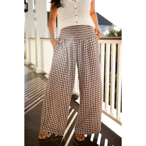 Picnic Date Brown Gingham Pants