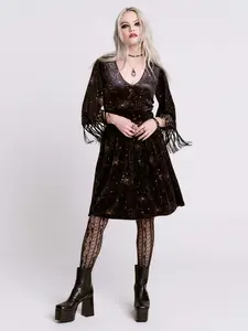 Celestial Velvet Fringe Dress