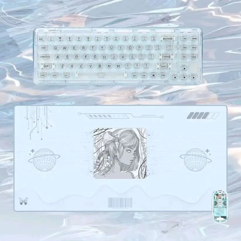 Cybercore Y2K Gaming Deskmat Cyberpunk Aesthetic XL Mousepad for Clean Setups