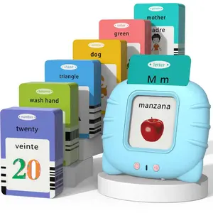 Talking Flash Cards for Toddlers 1 2 3 4 Year Olds, Montessori Language Learning with 224 Words, Pocket Speech Therapy Tools, and Speech Development Educational Playthings for Children(including English and Spanish)