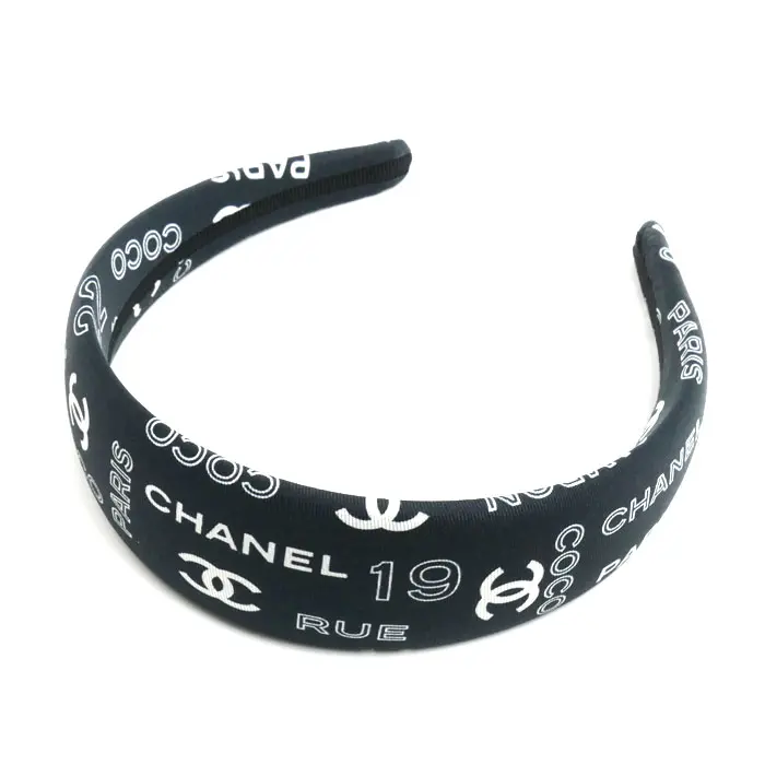 Pre-owned CHANEL Silk Small Leather Goods Coco Mark Headband
