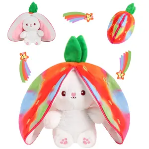 Easter Colorful Strawberry & Carrot Bunny Plush Toy Soft, Kawaii, And Perfect For Cuddling,Adorable,Decoration Gift for Girlfriends