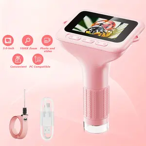 Mini Electronic Microscope, Portable Handheld Microscope, 1000X Magnification Microscope with LED Photo & Video Function, Educational Science Toy