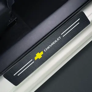 Chevrolet Carbon Fiber Door Sill Guards - Heavy Duty Anti-Scratch Universal Fit for Truck/SUV/Car Camaro Silverado