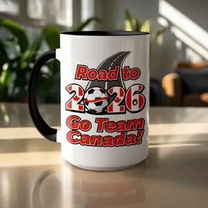 Canada 15oz Ceramic Soccer Coffee Mug: Limited Edition Road to 2026 Design