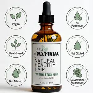 Neutra Natural Plant based Hair Oil-Botanical Blend  Rosemary Hair Growth Oil with Castor Oil and Vitamin E for Thicker-Looking Hair, Plant-Based, Vegan