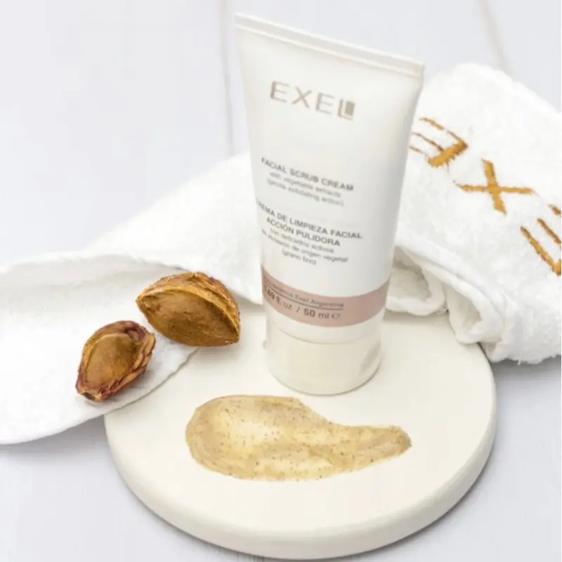 Exel Facial Scrub Cream - Gentle Exfoliant with Vegetable Extracts - 50ml Tube for Smooth Skin Care