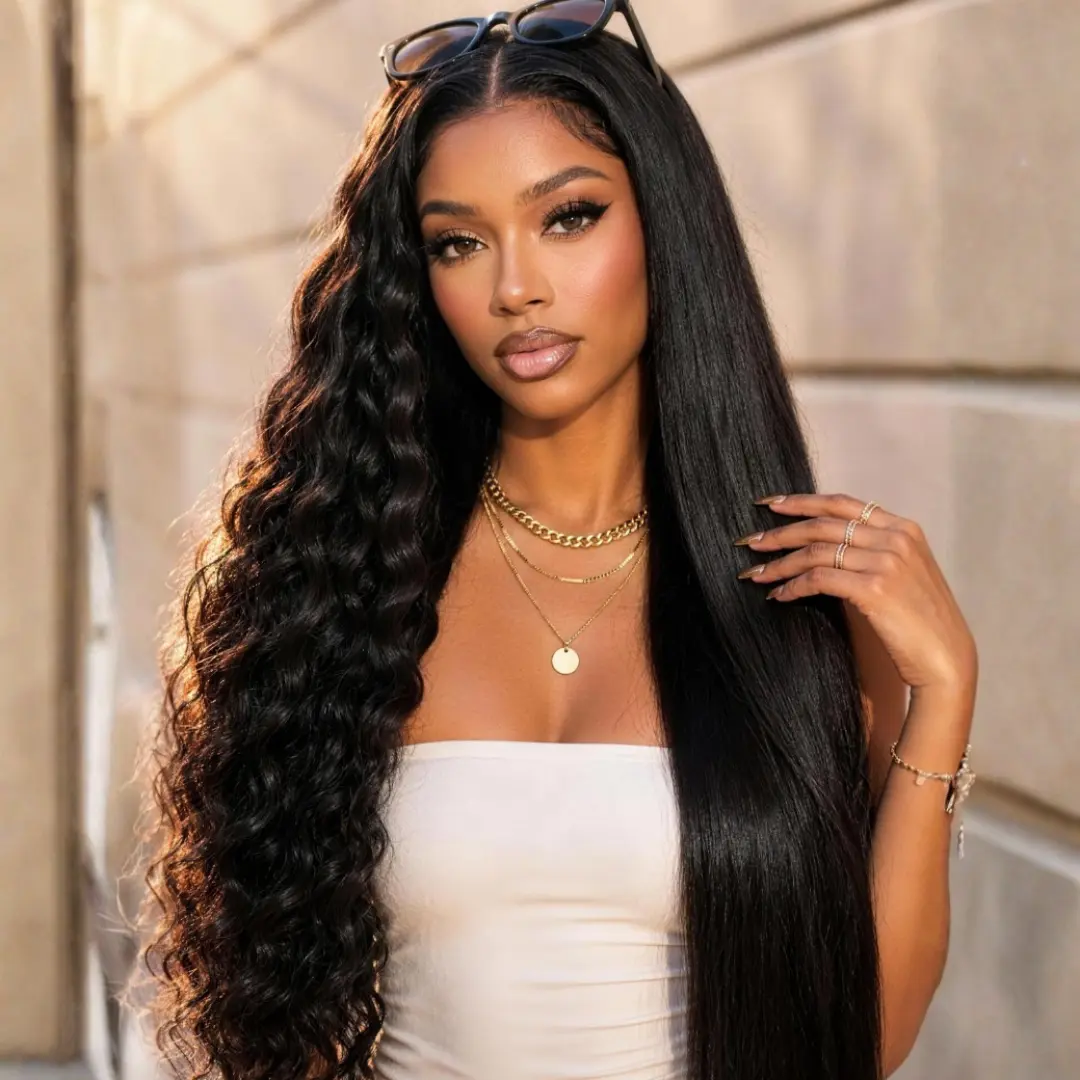 【2-IN-1】 Nadula Bye Bye Slip Wet and Wavy 2-in-1 Straight to Water Wave Human Hair Wig WIith Invisi Drawstring Upgraded Cap Beginner Friendly TikTokShopStockUp