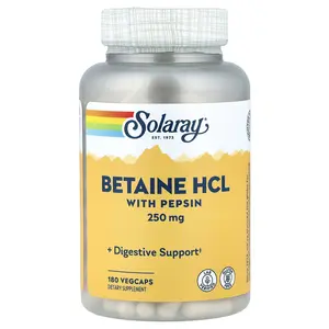 Solaray Betaine HCL with Pepsin, 180 VegCaps