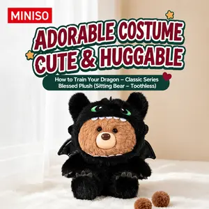 MINISO How to Train Your Dragon Giftford Bear Toothless Sitting Plush Toy, Cute Soft Stuffed Bear Dragon Doll, Collectible Gift for Kids Fans