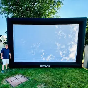 24 /20 /16 /14Feet Inflatable Projector Screen for Outside with 350W Air Blower Inflatable Screen Oxford Fabric Material Blow Up Screen for Outdoor Movie Supports Front/Rear Projection