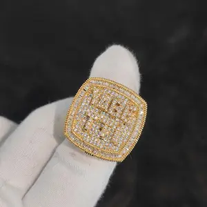 Hip Hop Jewelry Personalized DIY Name Letter Alphabet Ring Square Shape CZ Rings Charms Bling Trendy for Women and Men