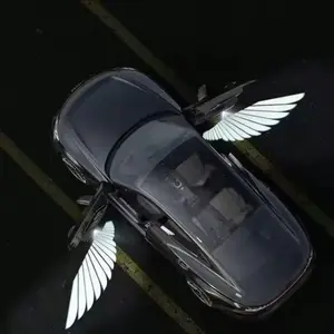 2 pcs Car Door -White Angel Wings Projector.Universal Wireless Car Door Projector ,Car Door Step Sign Shadow Ghost Projector , Suitable for All Brand Cars Angel Wings Pattern light LED welcome