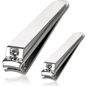 Nail Combo Set,Fingernail and Toenail Clipper Cutters with Nail File,for Both Men and Women,Silver