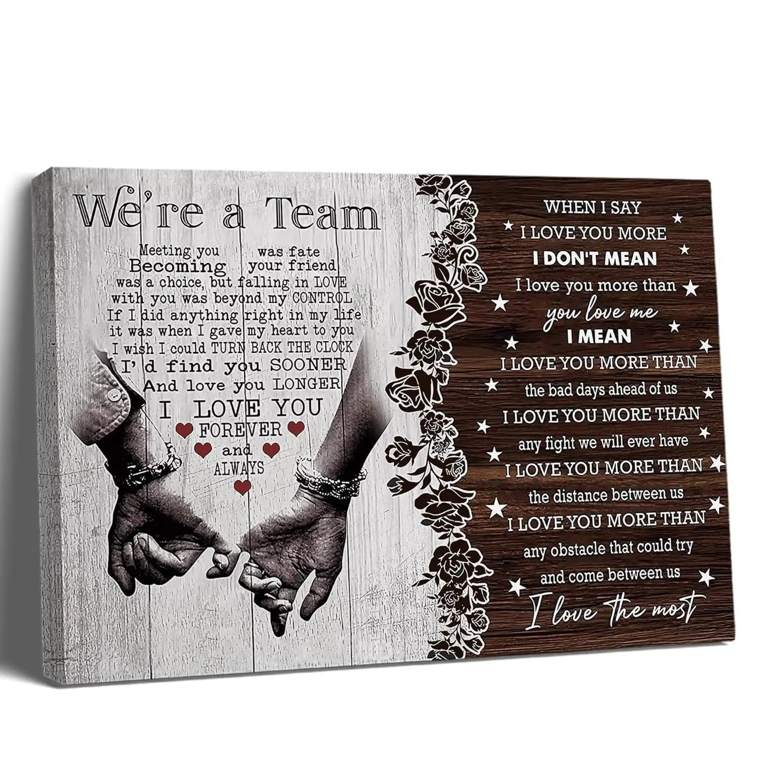 Personalized Couple Canvas Print Poster - Artistic Custom Name Wall Art, Sweet Anniversary Gift with Meaning for Husband-Wife, Wedding Wall Decor, Eco-Friendly Fade-Resistant UV-Protected Home Decoration for Bedroom, Instant Wall Focal