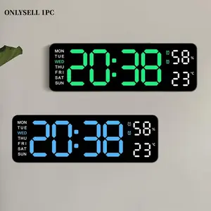Modern Simple Digital Clock, Digital Wall Clock, 1 Count Multifunctional Hangable Hanging Alarm Clock, Large Digital Clock with Alarm Function, Suitable for Home Office Bedroom Decor [Battery Required, without Battery]