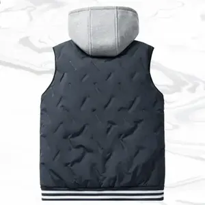Men's fleece lined hooded vest, casual everyday style, hood design fits snugly over the head, inner fleece provides comfort and skin friendly warmth, diamond pattern adds simple sophistication, side zipper pockets are practical, perfect for comfortable an