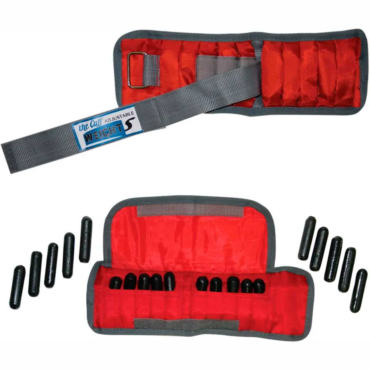 Adjustable Wrist & Ankle Weights for Adults - Cuff Adjustable, Padded Fabric, Heavy Duty, Secure D-Ring Closure, 4 lbs Red Color-Coded, Pack of 2 for Wrist Workout, Adjustable Wrist And Ankle Weights
