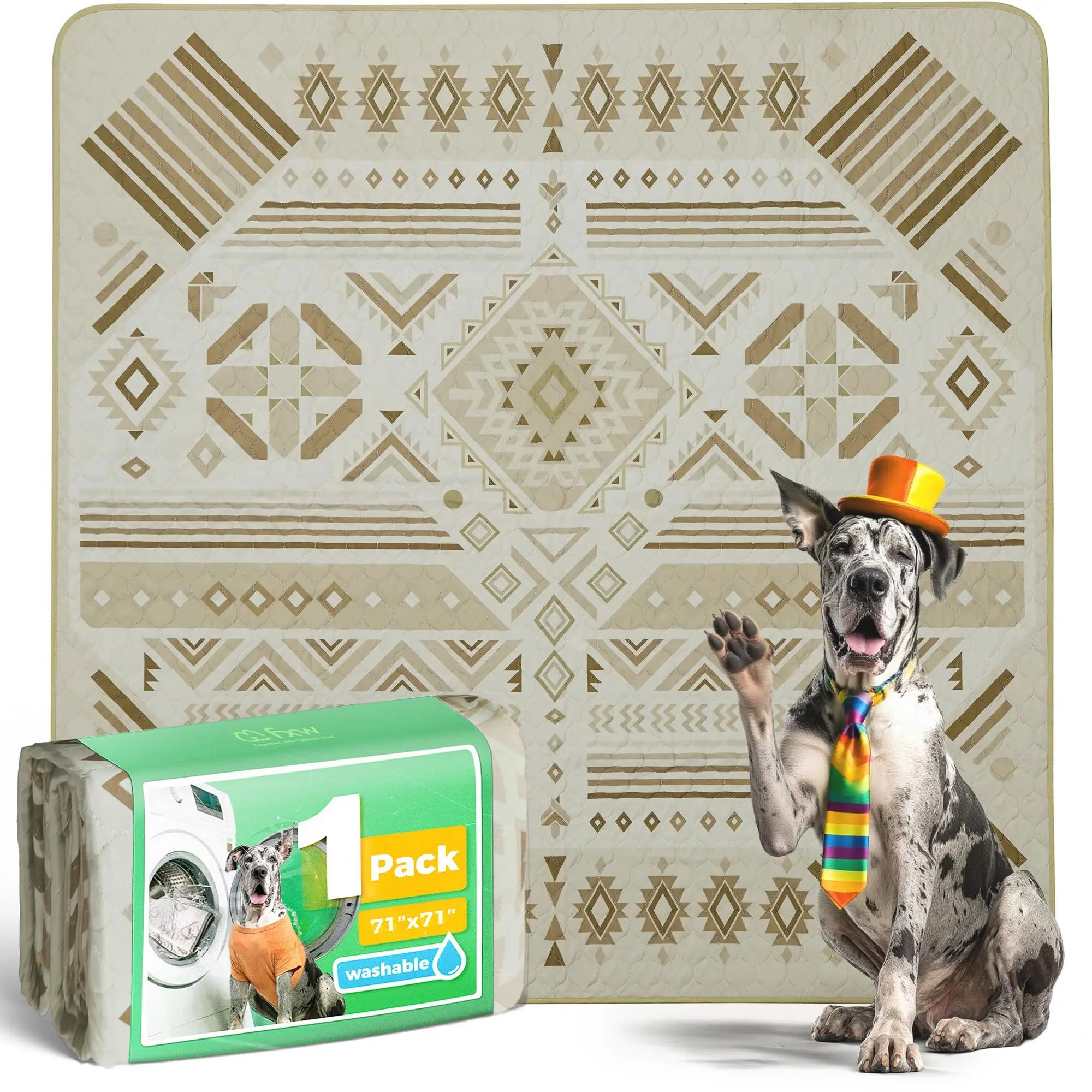 FXW Washable Polyester Dog Training Pads - Reusable Underpad, Waterproof Absorbent, Eco-Friendly for Puppy Playpen, Indoor Fence Protection, Reusable Underpad Pads