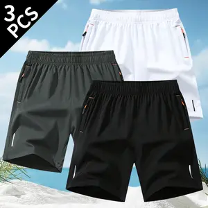 Men's Reflective Stripes Athletic Shorts Quick Dry Running Gym Workout Shorts for Men, Lightweight Breathable Sports Shorts with Pockets, Fitness Shorts for Night Running, Outdoor Activities