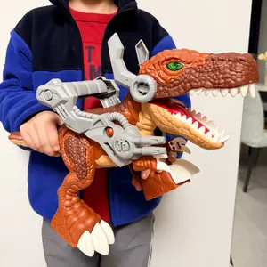 DIY Assemble Mechanical Dinosaur King Kong Toy Set, Simulate Tyrannosaurus Capture Small Dinosaurs, Car Game Toys for Kids over 3 Years