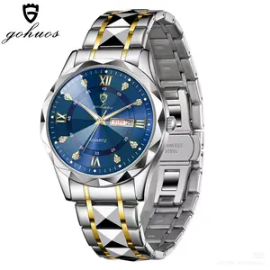 GOHUOS Men's Classic Business Minimalist Analog Quartz Watch, Calendar Waterproof Wristwatch for Work & Daily Wear, Elegant Stylish Timepiece for Anniversary Gift with Gift Box, Business Casual Watches
