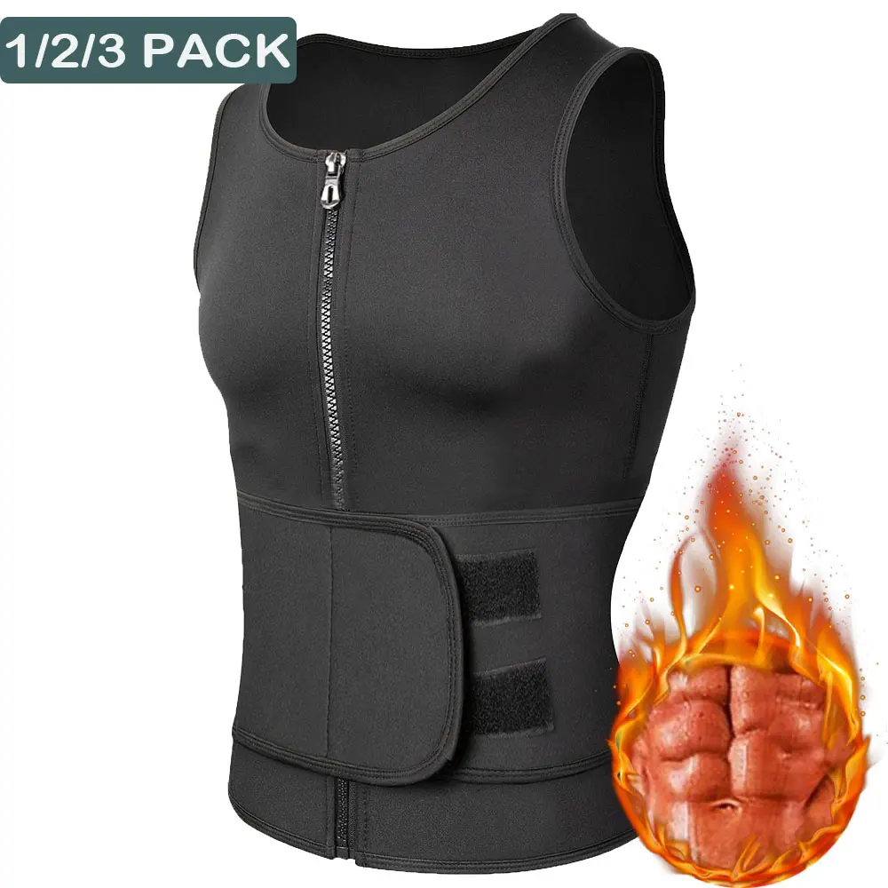 Man shirt Neoprene sauna vest with breathable wicking, abdominal vest, black Exercise Activewear,Gym