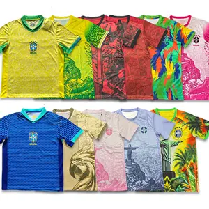 Fan version For men 2024 2025 Football Jersey Match Football Jersey Training Football Jersey Special edition Football Jersey/ Brazil Yellow Blue Home Away Soccer Jersey /Short Sleeve Quick-drying Breathable Stretchy Cheap Top