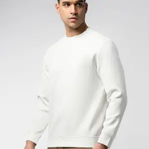 Fioboc Men's Modal Blend Long Sleeve Panel Sweatshirt, Fall Casual Top Style, Wrinkle Resistant Easy Daily Wear