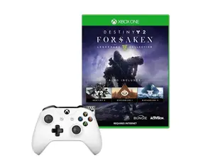 Xbox One S Controller in White with Destiny 2: Forsaken Game