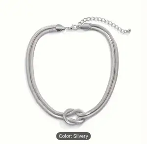 Autumn and Winter Hip Hop Snake Chain Braided Knot s925 Sterling Silver Bracelet