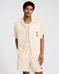 Express Palmera Resort Graphic Short Sleeve Camp Collar Shirt