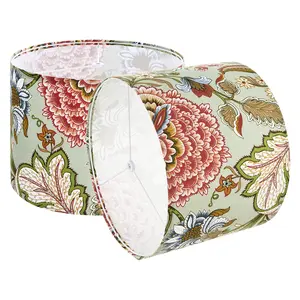 VEVOR Drum Lamp Shade 2 Set, 13 in Top x 13 in Bottom x 10 in High, Medium Drum Linen Lampshade, Replacement Lamp Shade for Table Lamps Floor Lamps Pendant Lights, Easy Assembly Required (Dark Floral